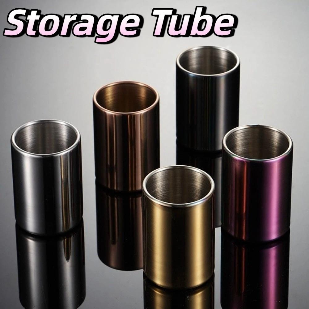 Cylinder Fruit Fork Holder Stainless Steel Mini Metal Box Toothpick Jar Holder  Dining Table
