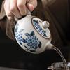Китайский ретро-чайник и чашка из печи Жу, Сало Замороженное, Жу Цин, Горшок Гидрангия Сиши, 1 чайник 2 чашки, Керамический чайник с пузырьками, Декор для офиса