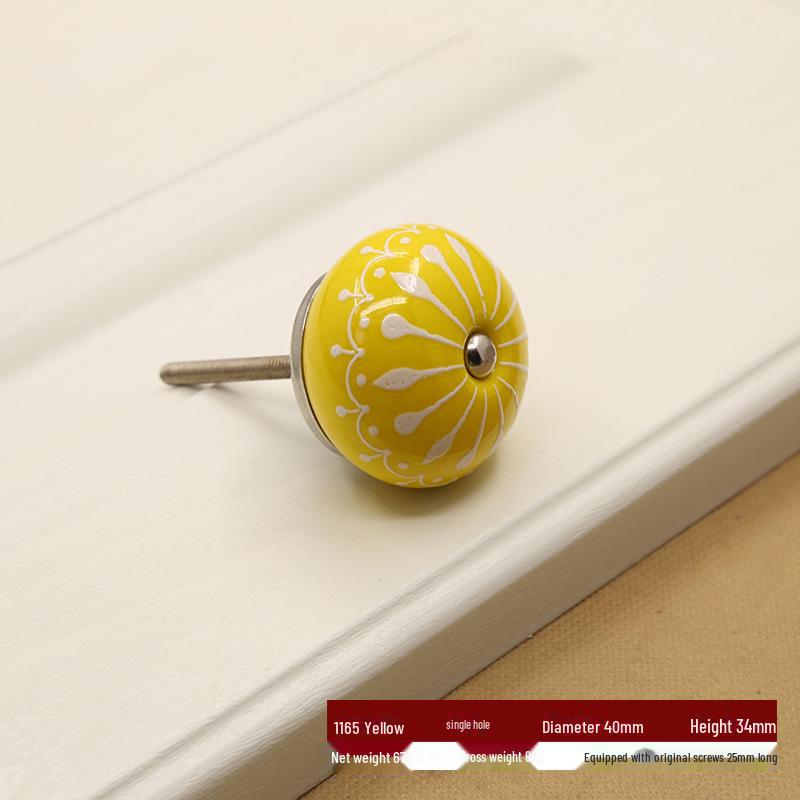 Китайская пасторальная керамическая круглая ручка, расписанная вручную, для тумбочек или ящиков