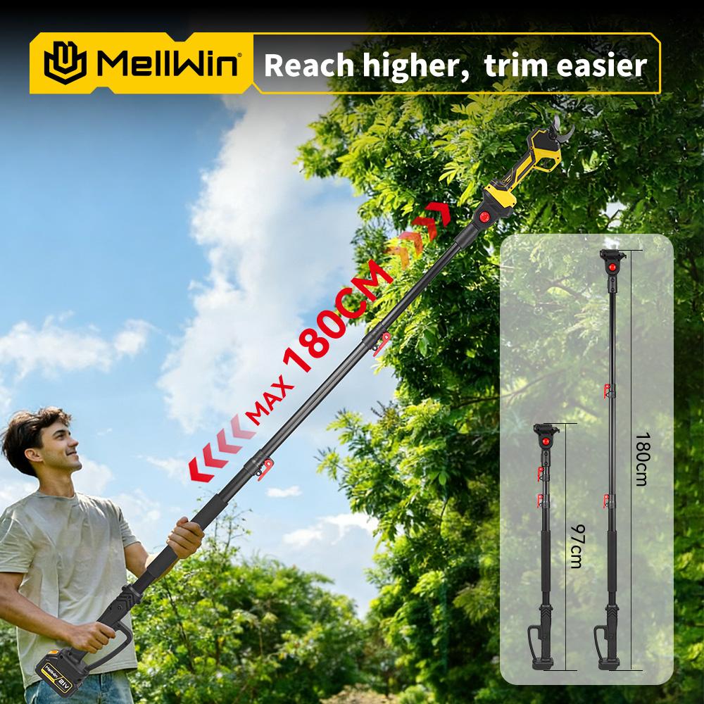 MELLWIN 2-в-1 Бесщеточный Электрический Сучкорез-Секатор с Телескопической Ручкой 180 см Садовый Инструмент-Секатор Для Аккумулятора Makita 18V