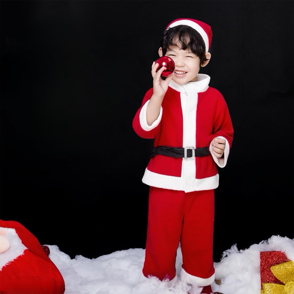 Santa Cosplay Kids Christmas Santa Claus Kids Cute and Warm Santa Outfit for Boys and Includes Fluffy Perfect for Christmas Costume School Cultural
