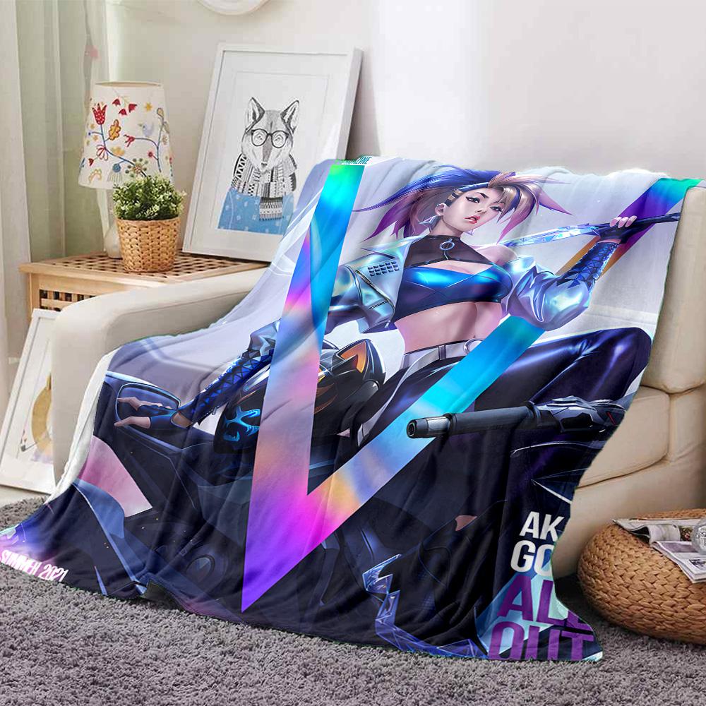 1pc Blanket - LOL-KDA kaisa ahri akali  Print Design,Lightweight Blanket for Sofa,Bed- Soft &Warm,Gift for All Seasons