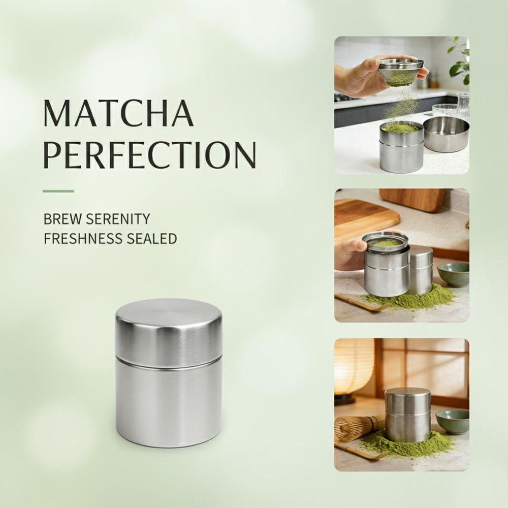 304 Stainless Steel Tea Storage Canister Moisture Proof Powder Container For Coffee Powder
