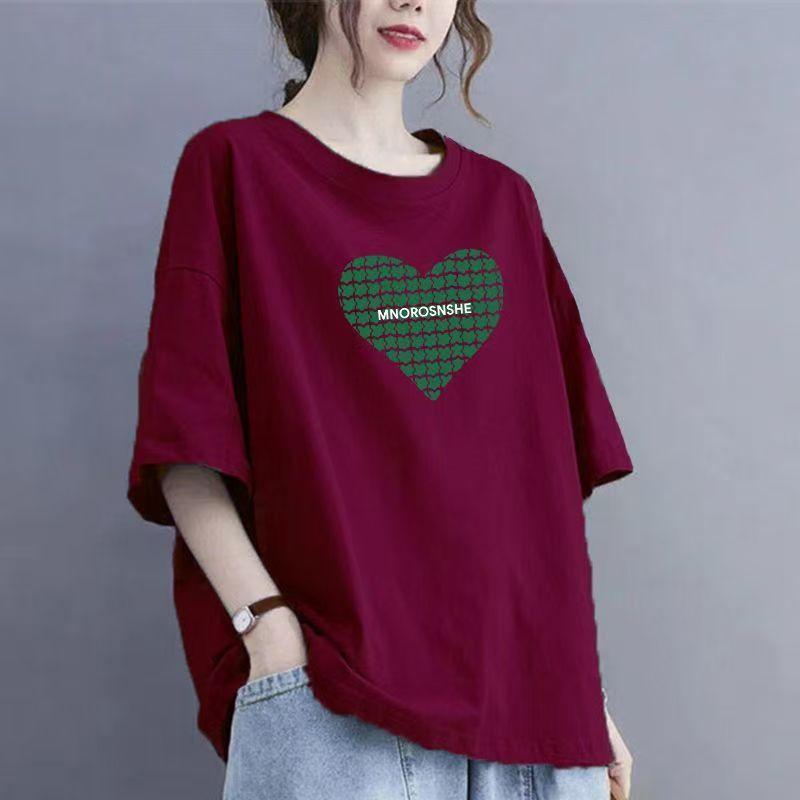 Футболка женская Cotton Love с короткими рукавами, свободные летние топы, новые женские