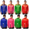 Men Jazz Dancers Cosplay Halloween Circus Ringmaster Costume Jacket Marching Band Vintage Themed Party Shows Satin Cardigan Coat