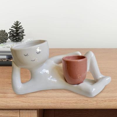 Yousheng Lazy Guy Planter смоляной лежачий цветочный горшок с дренажным отверстием настольный суккулентный горшок для суккулентов кактус комнатный садовый декор