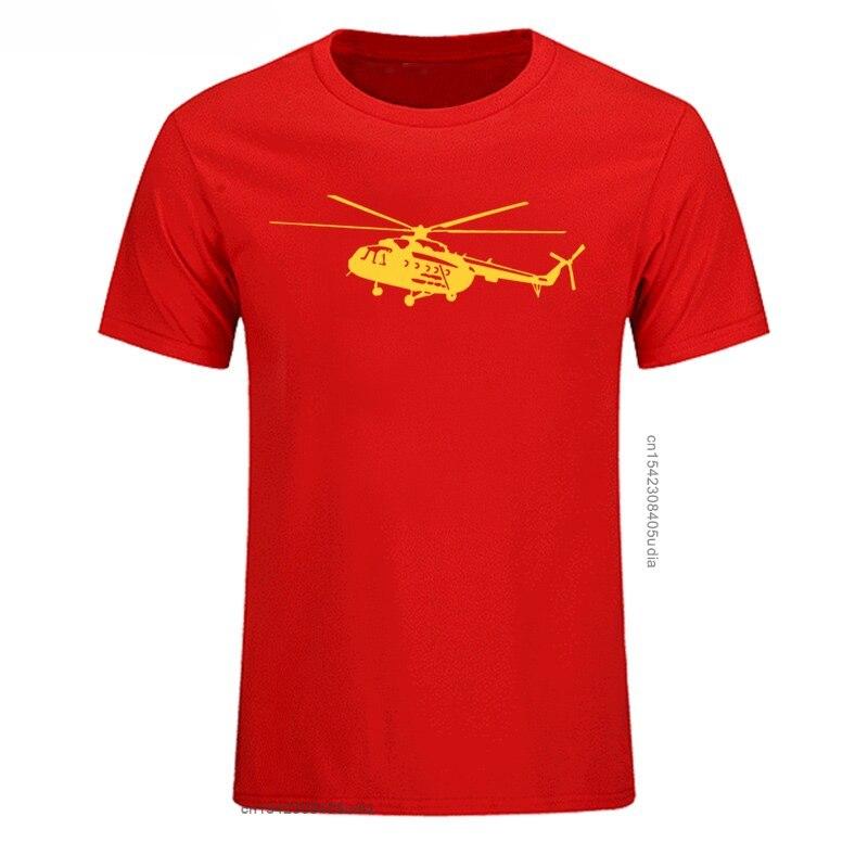 Летняя мужская футболка с коротким рукавом, хлопковая, с принтом вертолета Mi8, повседневная, стильные топы, стритвир, хлопковая ткань