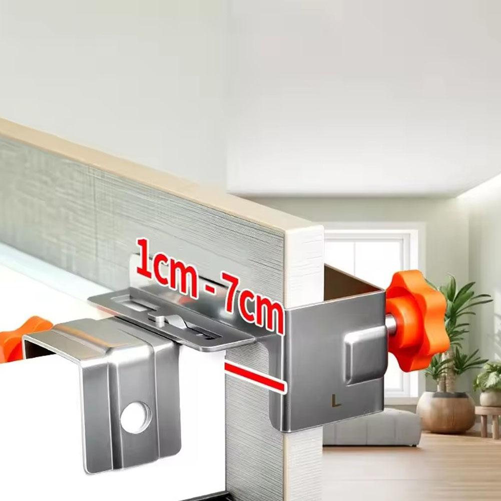 2pcs Adjustable Drawer Front Clamps For 10-30mm Thick Panels Stainless Steel Drawer Fixing Clips For Cabinet Drawer Front Mounting Installation
