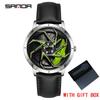 Fashion Mens Watches Luxury 360 Rotating Car Wheel Dial Quartz Watch Men Casual Steel Waterproof Sport Watch Relogio Masculino