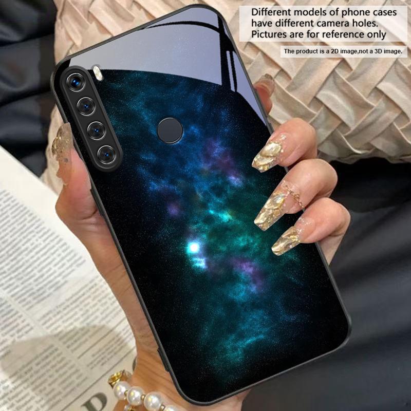 Обои Космическая Туманность Для Redmi Note 13 Pro+ 14 Pro 8 9 9S 12S 10 Pro 11 12 A3 12 13 K60 Ultra 13C 14C Черный Стеклянный Чехол Для Телефона