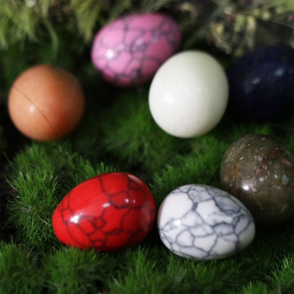 10 шт. Камень для цветочного горшка Натуральный полированный камень Яйцо Мини Случайный узор Пасхальное украшение Яйцо Сделай сам 22x30 мм Яйцо Рукоделие Сад