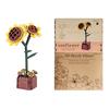 3D Wooden Flower Puzzle Kit for Adults DIY Botanical Bouquet Building Set Wood Sunflower/Rose Floral Craft Kit for Stress Relief Mother's Day