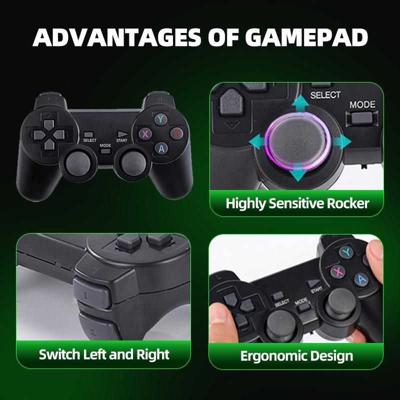 Новая игровая приставка Game Stick 4K TV Retro, встроенная 40000+ семейных игр, 15 эмуляторов для FBA GBA, беспроводной контроллер 2.4G