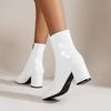 Women's Mid-Calf High Heel Ankle Boots - Autumn 2025 with Side Zipper, Plus Size, Chunky Heel, & Square Toe