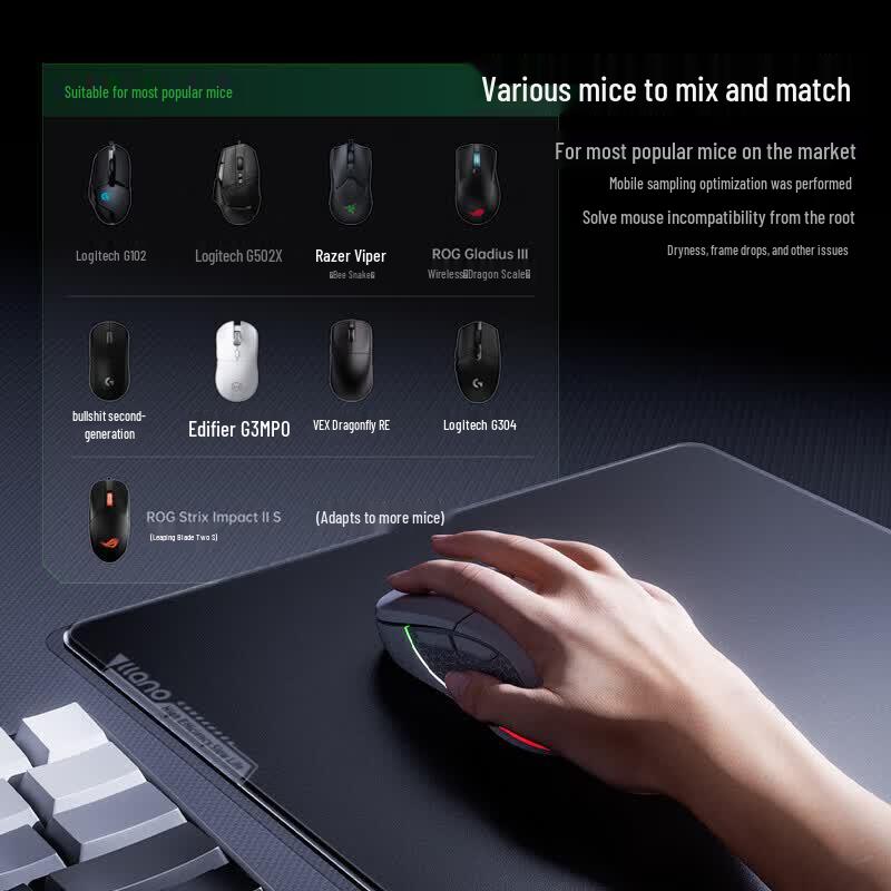 llano MP002 Стеклянный игровой коврик для мыши