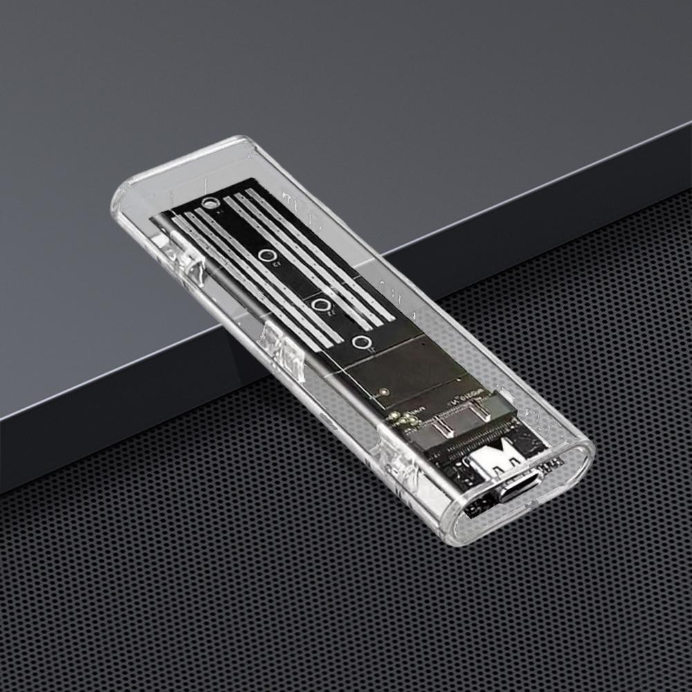 M.2 NGFF SATA Type C USB 3.1 SSD Case 10Gbps Transparent External SSD Case External SSD Adapter for 2230 2242 2260 2280