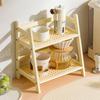 Wooden Storage Shelf 2-Tiers Desktop Organizer Shelves Makeup Organizer Desk Display Rack Desktop Stationary Office Storage Rack