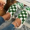 New Winter Women Slippers Checkerboard Chic Slippers With Ultra-Soft Plush Lining Cotton Slippers