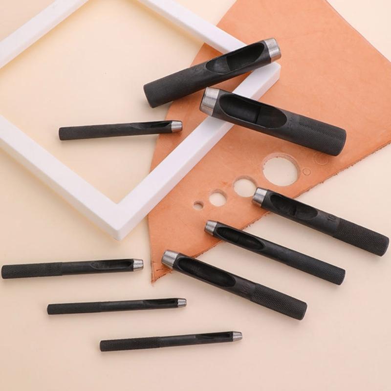 17Pcs Leather Hole Punches Set 4mm-20mm Round Hole Puncher Tool Hollow Hole Punching Tool for Leather Belt Watch Band