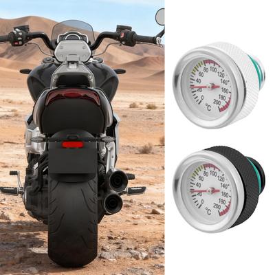 Для мотоцикла M20*2.5 Крышка маслозаливной горловины двигателя мотоцикла Алюминиевая крышка с указателем температуры Масляная крышка для мотоцикла Для реставрации