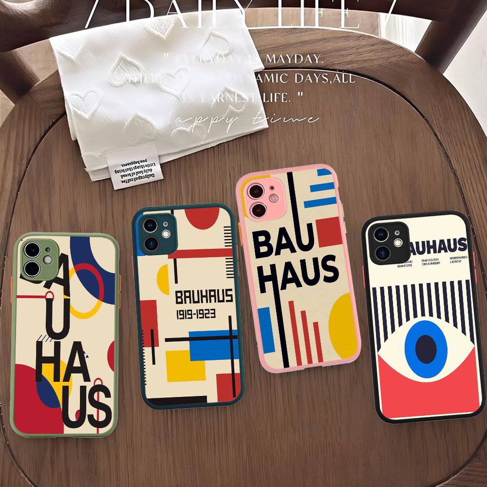 B-Bauhaus Fashion Retro Art For IPhone 16 15 14 13 12 11 Pro Max X XS MAX Plus Translucent Black Phone Cover