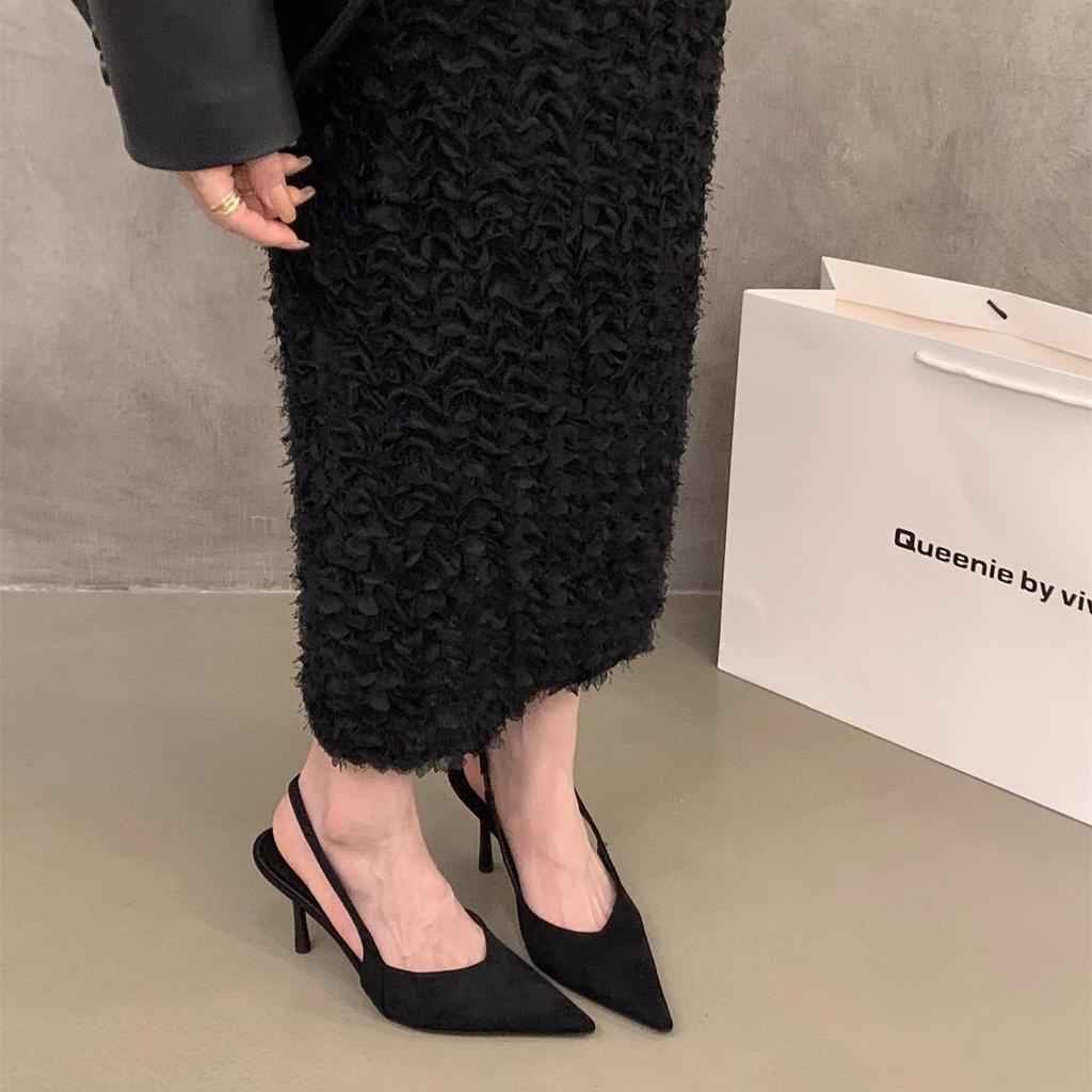 Нишевые французские туфли на высоком каблуке с леопардовым принтом, сумка, сандалии с головкой, туфельки феи, новинка 2025, весенне-летние замшевые остроносые туфли-лодочки