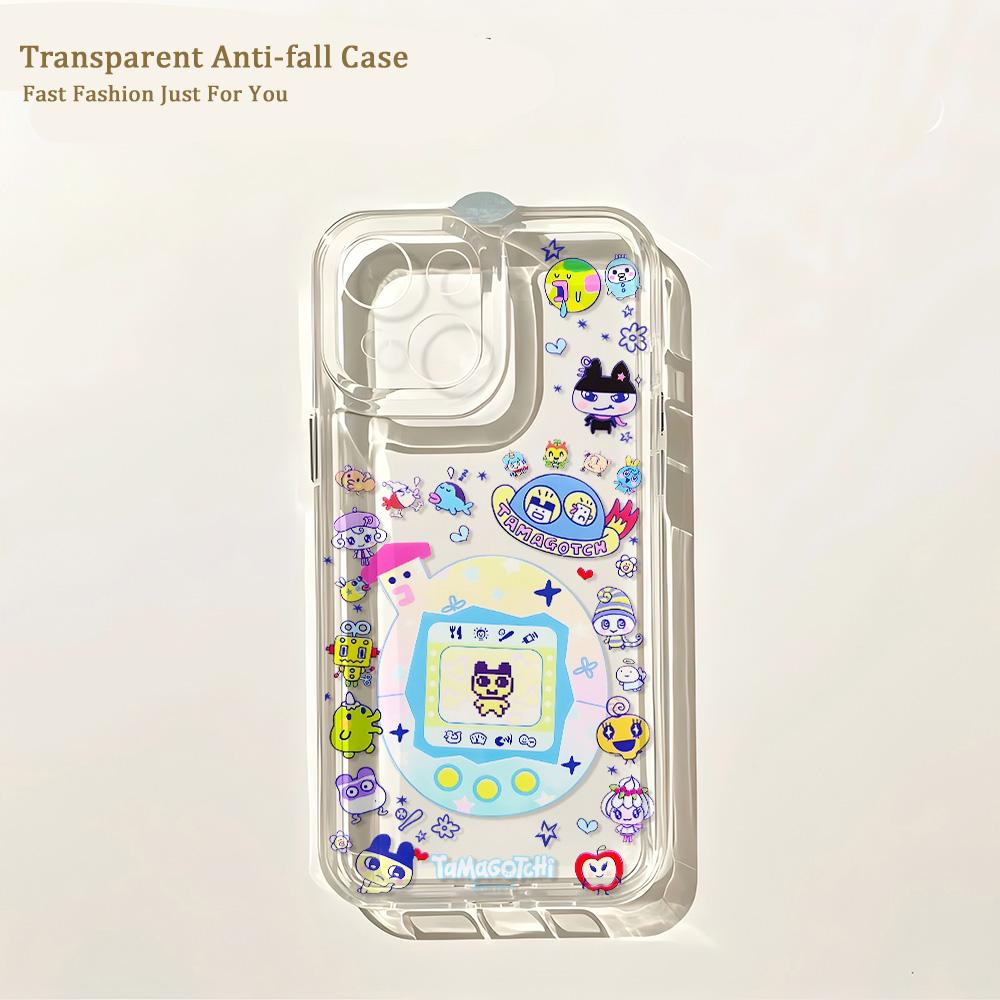Милый чехол для телефона Tamagotchis для IPhone 17 16 16e 15 14 13 12 11 Mini Pro Max X XR XSMax 7 8 Air Plus Прозрачная задняя крышка
