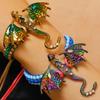 LATS Enamel Dragon Bracelets For Women Men 6-color Rhinestone Flying Legand Animal Party Fashion Zircon Gifts
