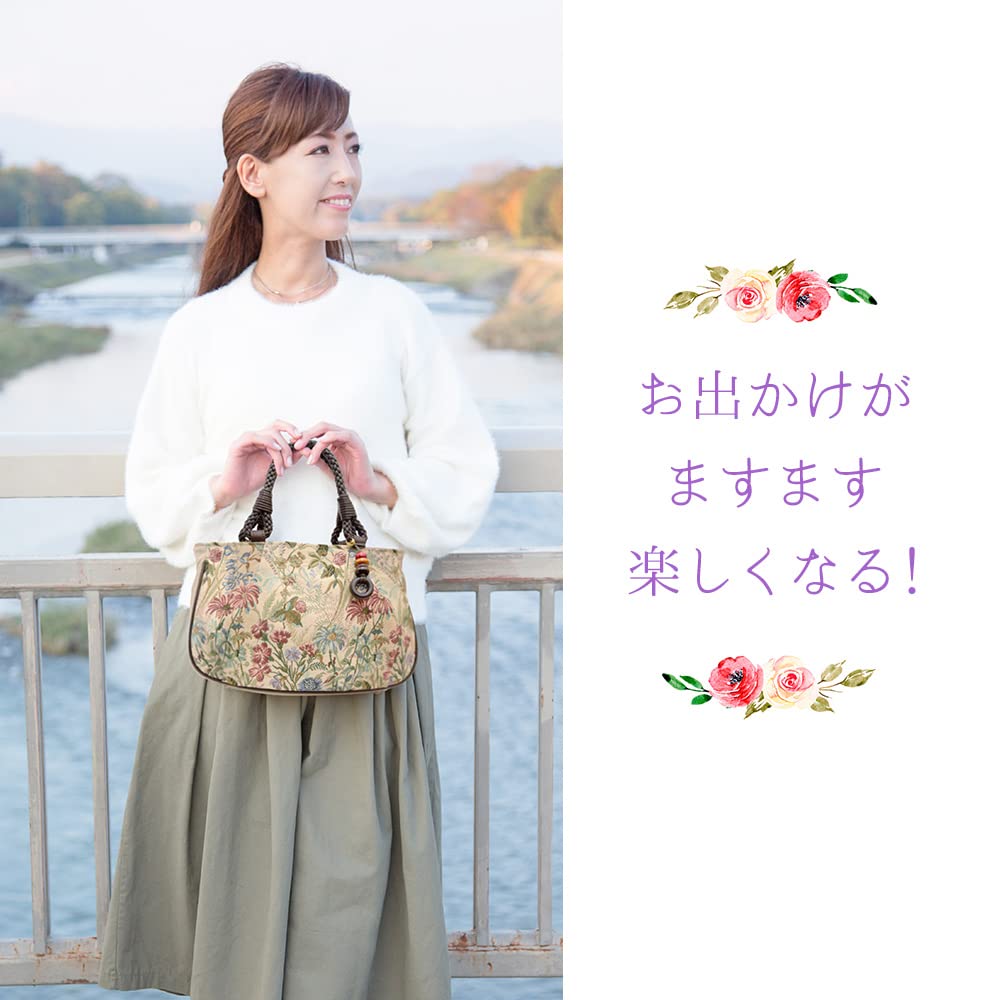 Сумка-тоут японская, сделанная из гобелена, на день рождения [creareki], женская, легкая, на молнии, стильная, Япония, плетение, темно-бордовый, День матери, мама, подарок, GO-13n