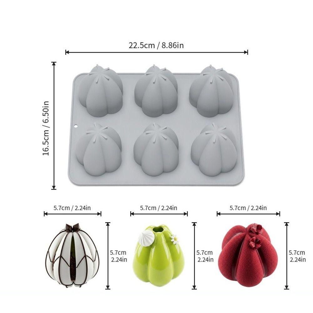 Silicone 6-Cavity Baking Molds Cake Mold for Petal Mousse Cake Nut Chocolate Pudding Dessert