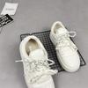 Spring 2025 New Round Head Lace-up Ins Retro Platform White Shoes Women's Niche Versatile Casual Sports Shoes