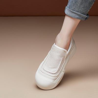 Осень 2025 Женские ретро-лоферы из бархата на толстой подошве — удобный, повседневный стиль