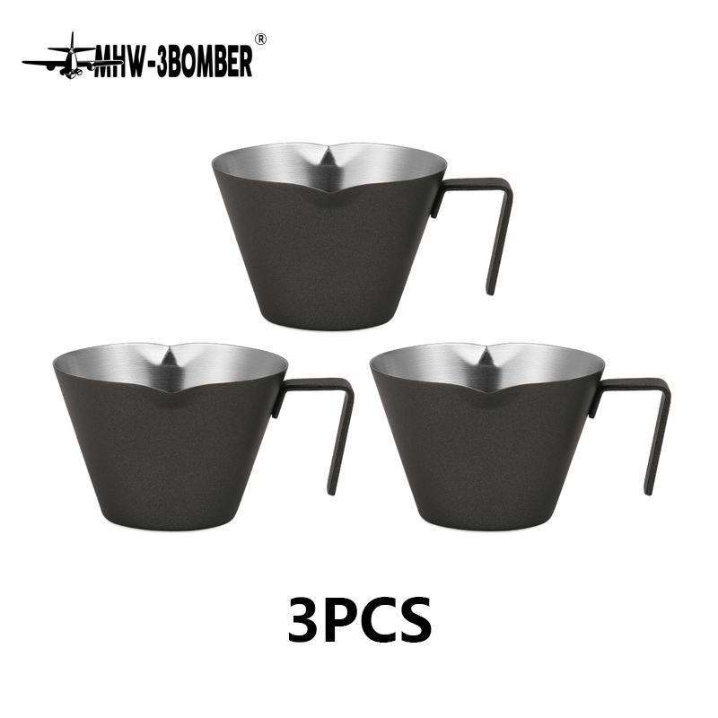 MHW-3BOMBER Нержавеющая сталь Эспрессо Мерная чашка с ручкой 2/3 Упаковка SEspresso Чашки 100 мл Домашние аксессуары для бариста Кофе