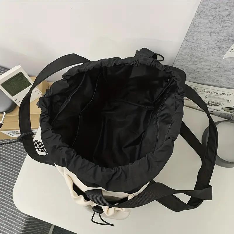 Женская холщовая сумка для студентов, подростков, девочек, дамская повседневная сумка, большая вместимость, декор звездами, на шнурке, для покупок, на плечо MIT