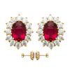 [R7467] - Gold Plated 'Victorina' Red Gold Earrings - 11x10 Mm