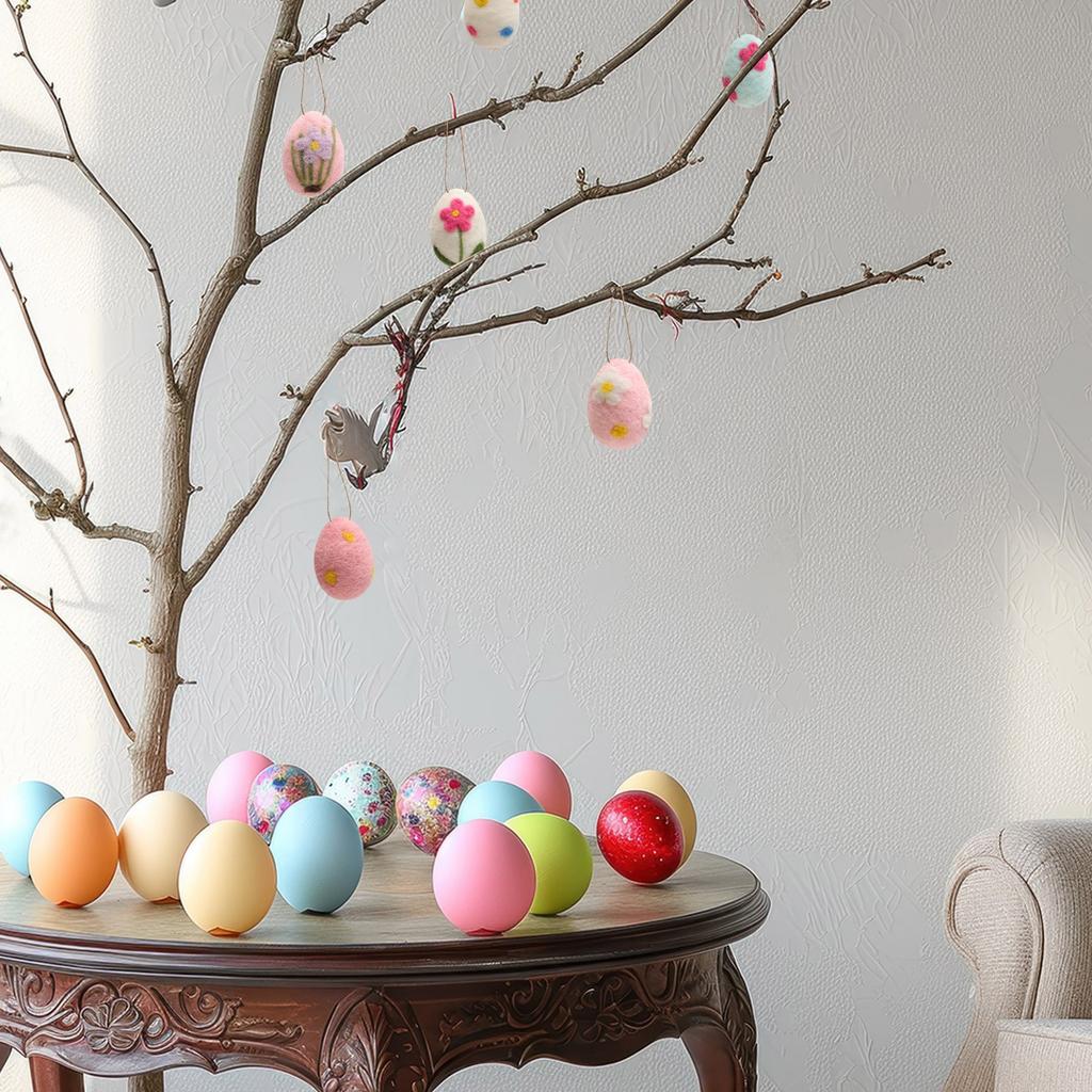 Набор пасхальных яиц, имитация шерсти, войлока, пенопластового яйца, украшение своими руками, венок, пятнистое яйцо, голубиное яйцо