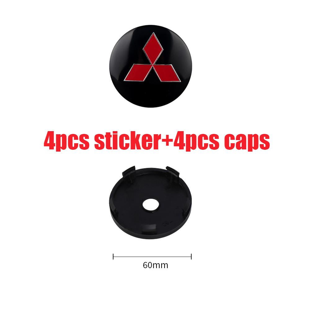 4 шт. 56/60 мм Колпачки центральных ступиц колес автомобиля Значок Покрытие обода шины Для Mitsubishi ASX Lancer Pajero Outlander Colt Galant L200 Ralliart