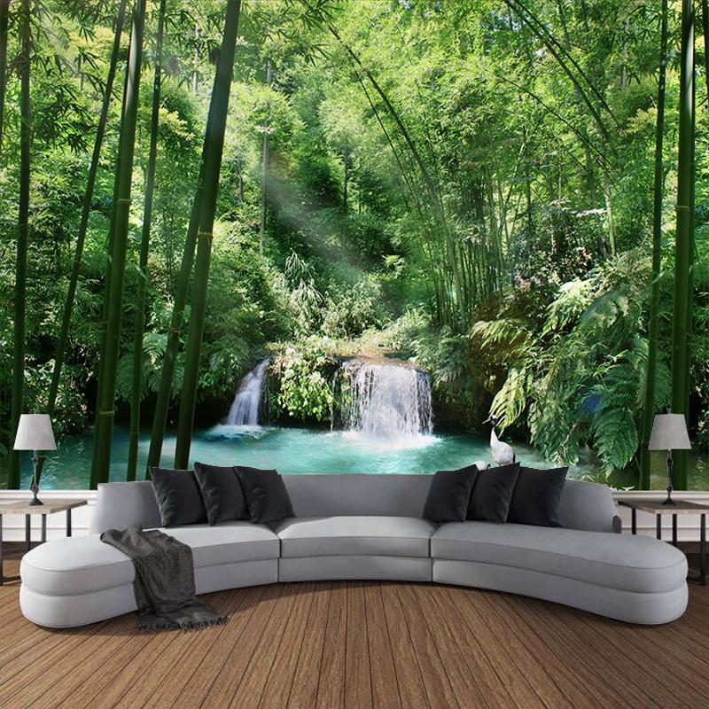 Бамбуковый пейзаж, настенный гобелен, художественное украшение, шторы, подвесные украшения для дома, спальни, гостиной