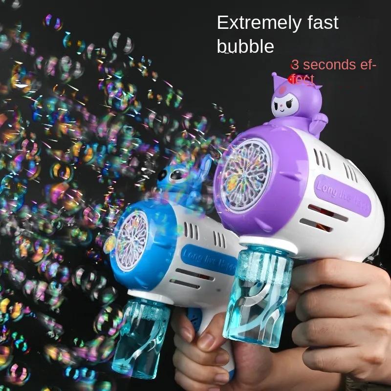 Стич Электрический Пузырьковый Пистолет Детская Игрушка Машина для Пузырей Автоматический Мыльный Пузырь С Подсветкой Игры на Открытом Воздухе Подарок для Мальчиков и Девочек