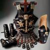 Corinthian Greek Leather Muscle Armor Set: Breastplate, Helmet, Leg, and Arm Guards - Handcrafted for Connoisseurs of Ancient Elegance
