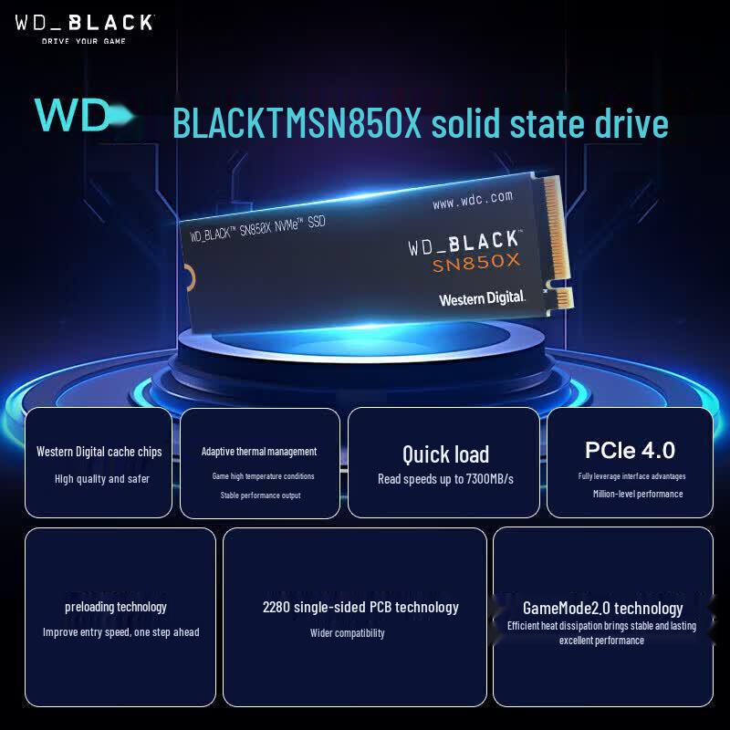 WD Черный игровой SSD SN850X NVMe PCIe 4.0