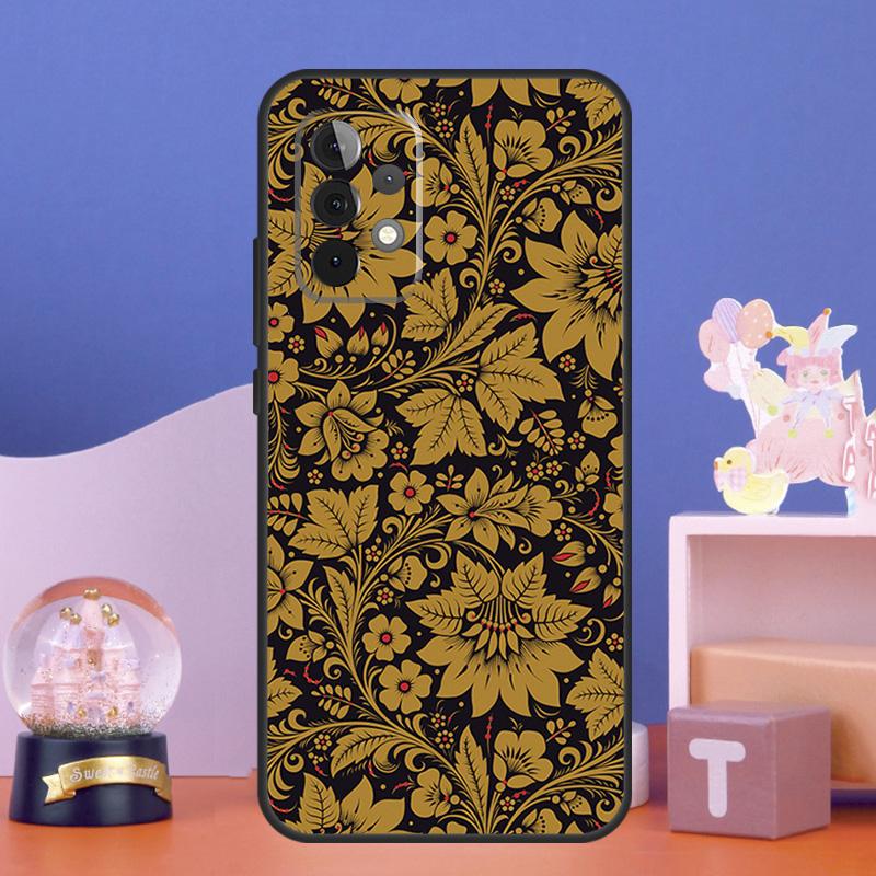 Russian Scarf Floral Case For Samsung Galaxy A17 A06 A16 A26 A36 A56 A55 A35 A15 A32 A52 A13 A33 A53 A14 A34 A54