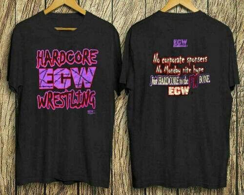 Новый перепечаток Редкая Оригинальная футболка ECW Hardcore Wrestling