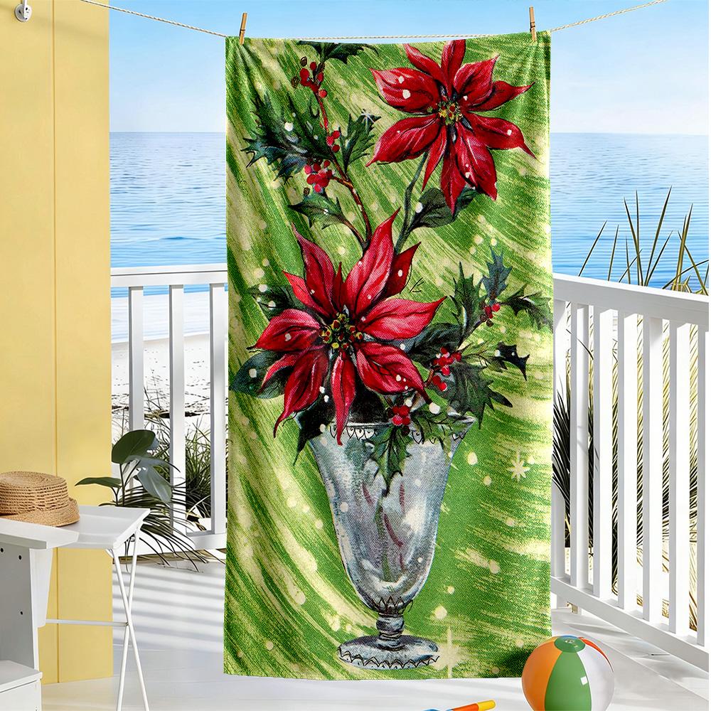 Christmas Beach Towel Quick-Dry Soft Microfiber Comfortable Lightweight