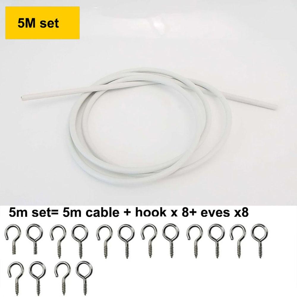 1Set PVC Steel Curtain Spring Rope 2/3/4/5 Meters Curtain Track Wire Durable Wall Hanging Line