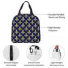 Gold Blue Fleur De Lis Royal Lily Insulated Lunch Bag for Women Kids Leakproof Food Boxes Thermal Lunch Box Tote