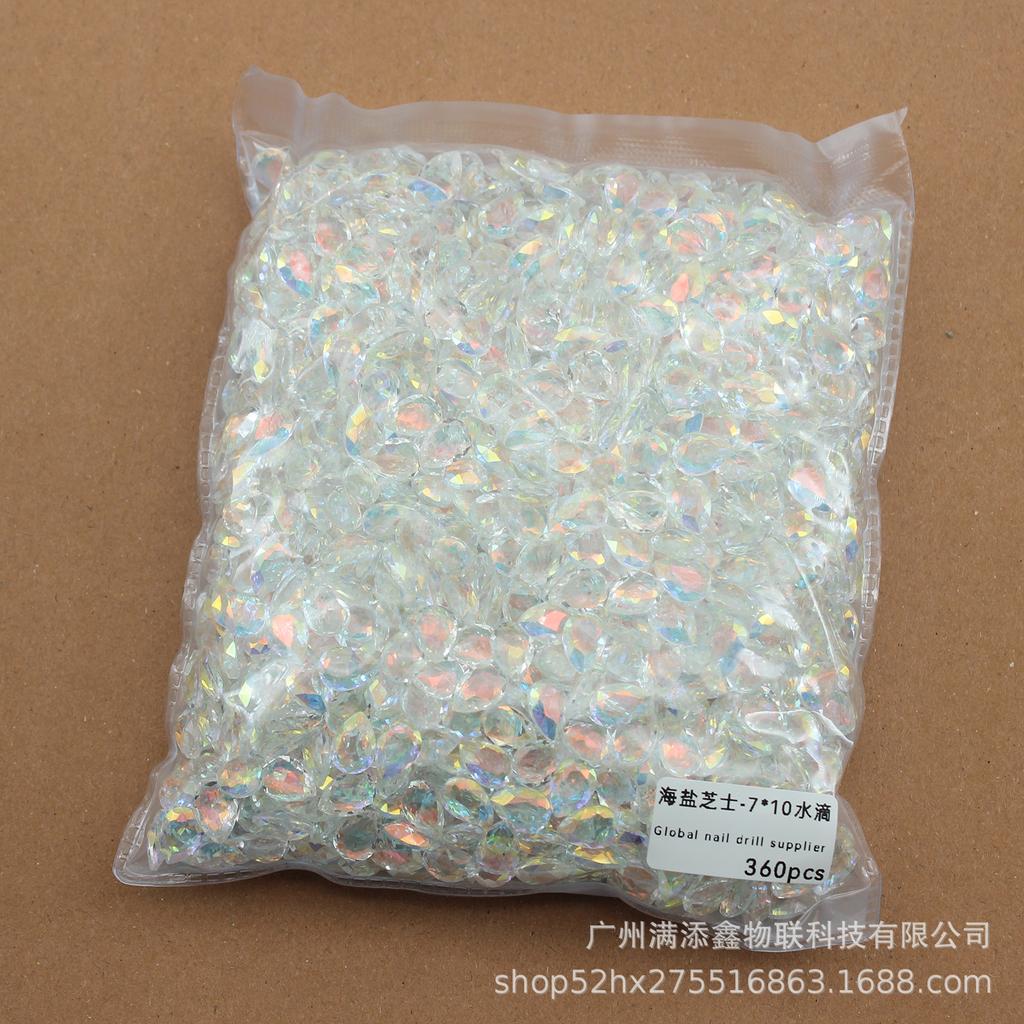 Целая упаковка из 360 кристаллов с острым дном в виде морской соли и сыра, бриллиантов, толстых квадратных, с кривым сердцем, украшений для дизайна ногтей