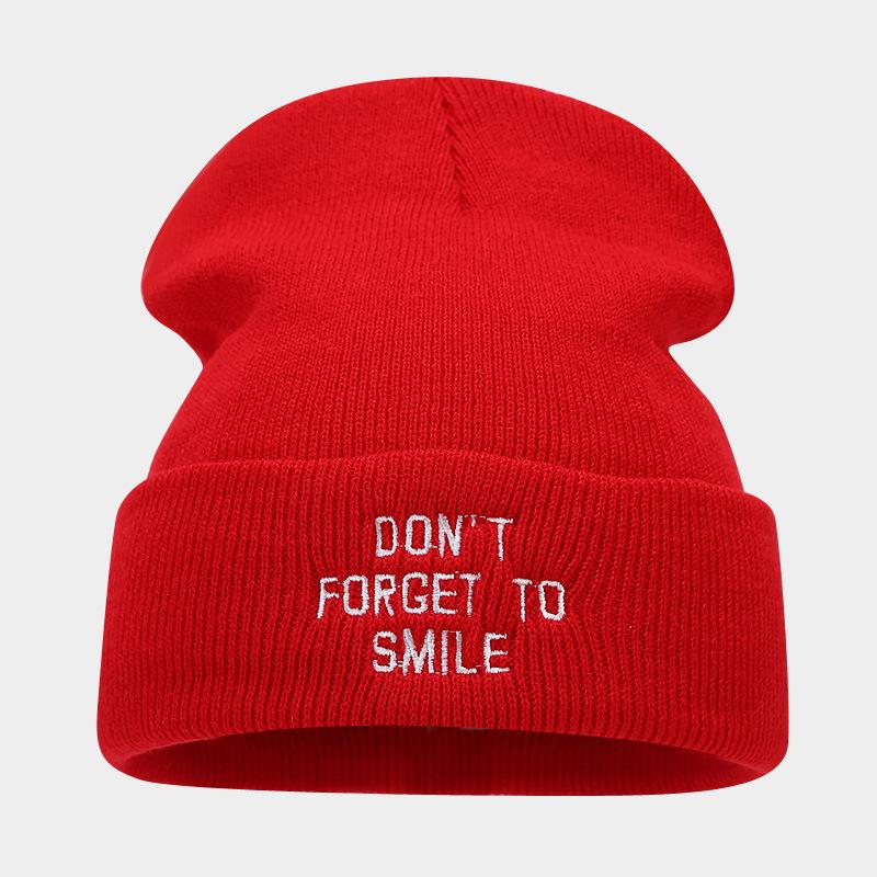 Autumn and winter new personalized letter embroidery knitted hat outdoor warm wool hat niche casual cold hat tide