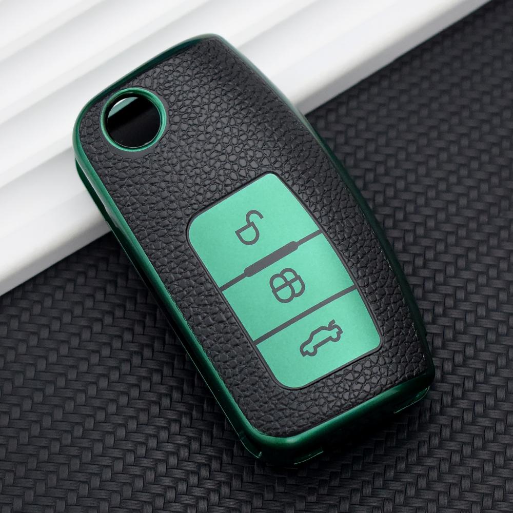 Чехол для дистанционного ключа автомобиля из мягкой кожи с 3 кнопками для Ford Fiesta Focus 2 Ecosport Kuga Escape Falcon B-Max C-Max Eco Sport Galaxy