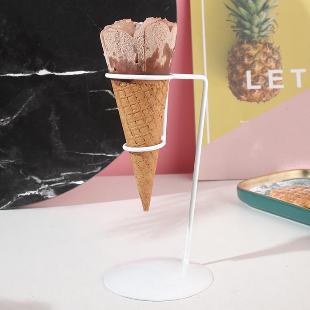 Iron Ice Cream Holder Cupcake Cones Stand Rack Cupcake Holder Decorative Display Rack for Desserts Fries Parties Cold Drink